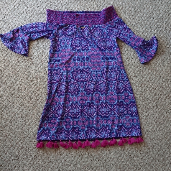 Cabana Life Carolina Off-The-Shoulder dress Elegant Purple Dress size M - Picture 9 of 13